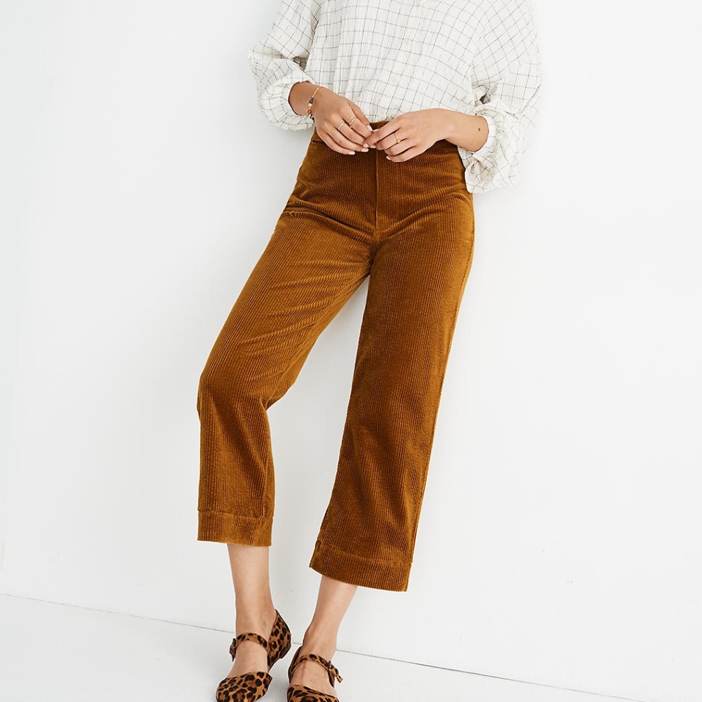 Madewell Slim Emmett Wide-Leg Crop Cords NWT